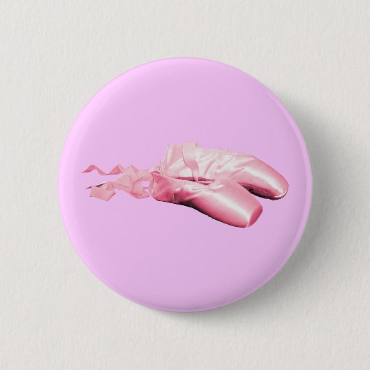 Badge Rond 5 Cm Chaussures de ballet roses (Devant)