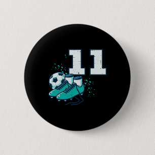 Badge Rond 5 Cm Chaussures de football pour 11e anniversaire Footb