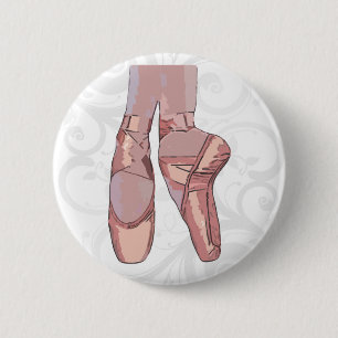 Badge Rond 5 Cm Chaussures d'orteil de pantoufles de ballet