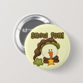 Badge Rond 5 Cm Chaussures et cadeaux One Fun de neige (Devant & derrière)