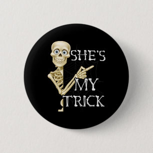 Badge Rond 5 Cm Chaussures Mon Trick Skeleton Correspondant Couple