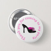 Badge Rond 5 Cm Chaussures talons noirs 'Merci pour venir' (Devant & derrière)