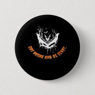 Badge Rond 5 Cm Chauve-souris d'Halloween suspendue pour l'essenti
