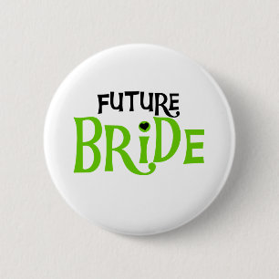 Badge Rond 5 Cm Chaux et future jeune mariée noire