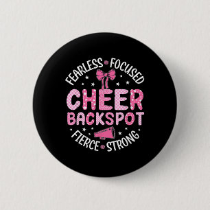 Badge Rond 5 Cm Cheer Ckspot Sans Peur Concentré Féroce Cheerleadi