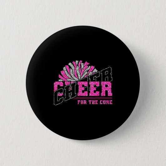 Badge Rond 5 Cm Cheer For The Breast Cancer Awareness Cheer Mom Ma (Devant)