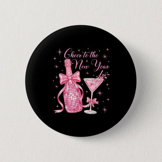 Badge Rond 5 Cm Cheer To The New Year Happy New Year 2026 Countdow (Devant)