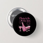 Badge Rond 5 Cm Cheer To The New Year Happy New Year 2026 Party  (Devant & derrière)
