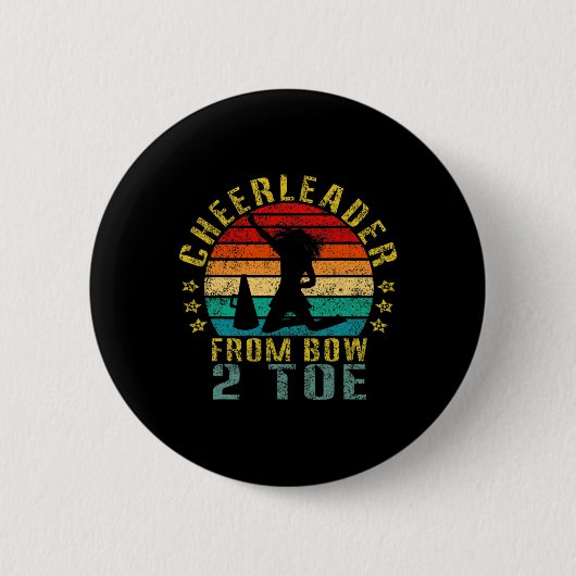 Badge Rond 5 Cm Cheerleader de l'Arc à l'Ongle Drôle Rétro (Devant)