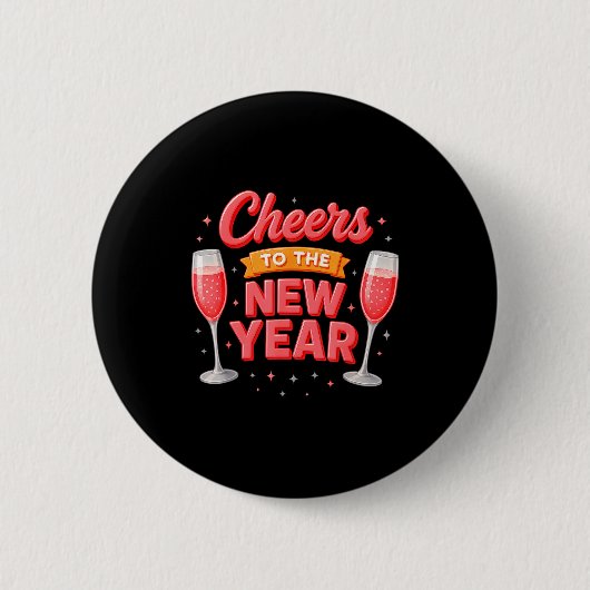 Badge Rond 5 Cm Cheers To The New Year 2026 Champagne New Years Ev (Devant)