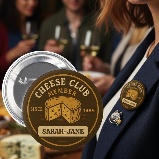 Badge Rond 5 Cm Cheese club membre Cheesy cadeau