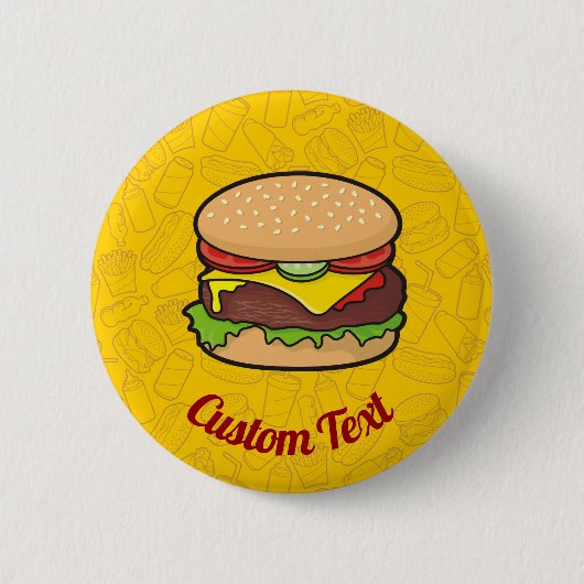 Badge Rond 5 Cm Cheeseburger Pinback Button (Devant)