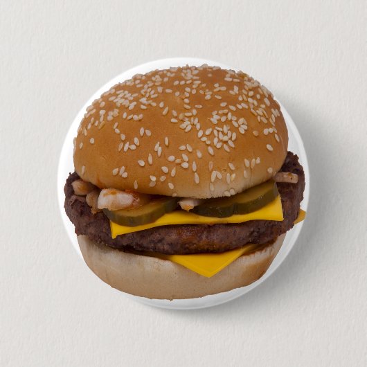 Badge Rond 5 Cm Cheeseburger Sur Le Sesame Seed Bun (Devant)