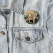 Badge Rond 5 Cm Cheetah Pair (En situation)