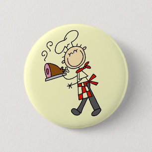 Badge Rond 5 Cm Chef avec jambon cuit