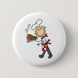 Badge Rond 5 Cm Chef avec le bouton cuit au four de jambon