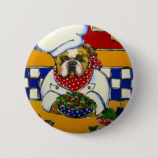 Badge Rond 5 Cm Chef Bulldog (Devant)