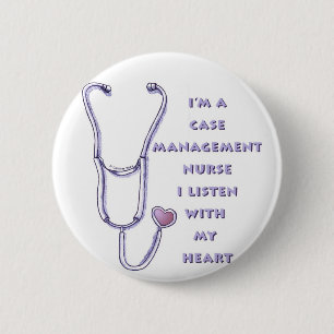 Badge Rond 5 Cm Chef coque Infirmière Coeur