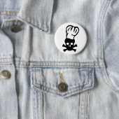 Badge Rond 5 Cm chef cuisinier noir (En situation)