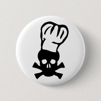 Badge Rond 5 Cm chef cuisinier noir