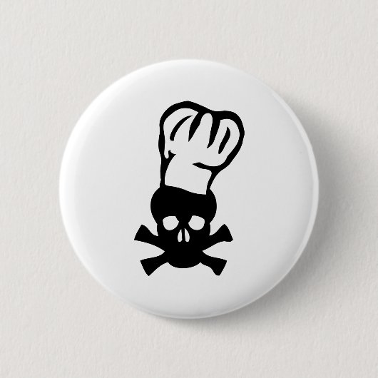 Badge Rond 5 Cm chef cuisinier noir (Devant)