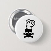 Badge Rond 5 Cm chef cuisinier noir (Devant & derrière)