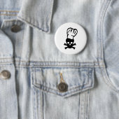 Badge Rond 5 Cm chef cuisinier noir (En situation)