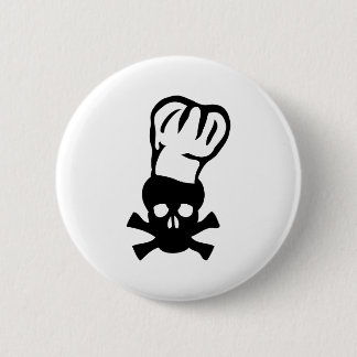 Badge Rond 5 Cm chef cuisinier noir