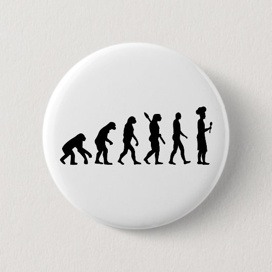 Badge Rond 5 Cm Chef de cuisinier d'évolution (Devant)