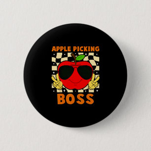 Badge Rond 5 Cm Chef de la cueillette de pommes Verger de pommes F