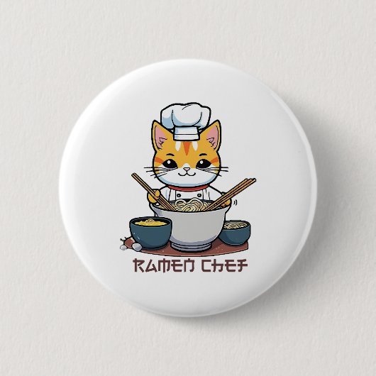 Badge Rond 5 Cm Chef de Ramen (Devant)