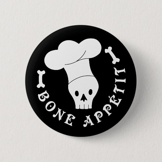 Badge Rond 5 Cm Chef de squelette d'Appetit d'os (Devant)