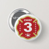 Badge Rond 5 Cm Chef des pompiers de bouton d'insigne