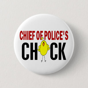 Badge Rond 5 Cm Chef du poussin de police