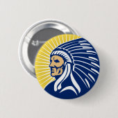 Badge Rond 5 Cm Chef indien indigène (Devant & derrière)
