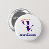 Badge Rond 5 Cm Chef joyeux (Devant & derrière)