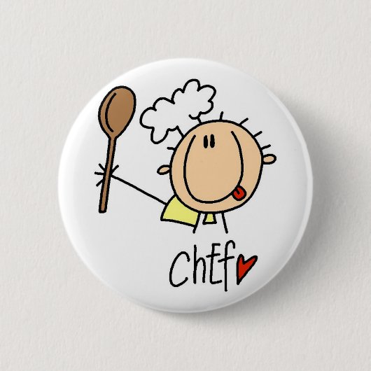 Badge Rond 5 Cm Chef masculin (Devant)