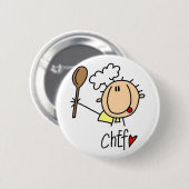 Badge Rond 5 Cm Chef masculin (Devant & derrière)