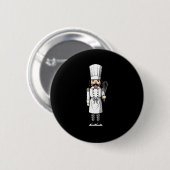 Badge Rond 5 Cm Chef Nutcracker Cook Hat Xmas  (Devant & derrière)