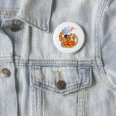 Badge Rond 5 Cm Chef Pizza Master Tenant Une Délicieuse Pizza (En situation)