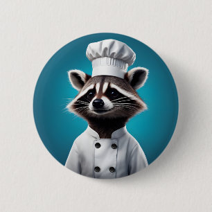 Badge Rond 5 Cm Chef Raccoon