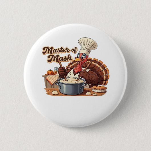 Badge Rond 5 Cm Chef rétro Turquie Thanksgiving T-Shirt surdimensi (Devant)
