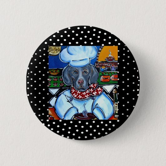 Badge Rond 5 Cm Chef Weimaraner (Devant)
