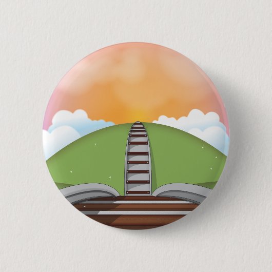 Badge Rond 5 Cm Chemin de fer (Devant)