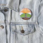 Badge Rond 5 Cm Chemin de fer (En situation)
