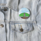 Badge Rond 5 Cm Chemin de fer (En situation)