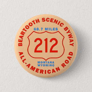 Badge Rond 5 Cm Chemin détourné pittoresque de Beartooth toute l