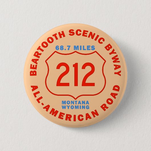Badge Rond 5 Cm Chemin détourné pittoresque de Beartooth toute la (Devant)