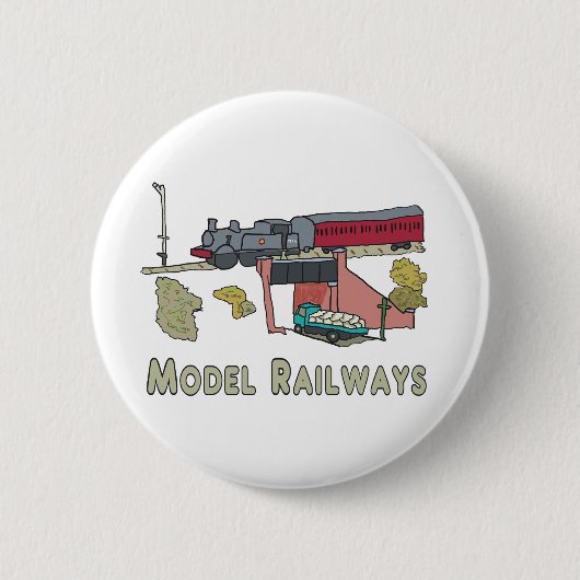 Badge Rond 5 Cm Chemins de fer modèles (Devant)