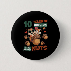 Badge Rond 5 Cm Chemise 10e anniversaire de mariage 10 Couple